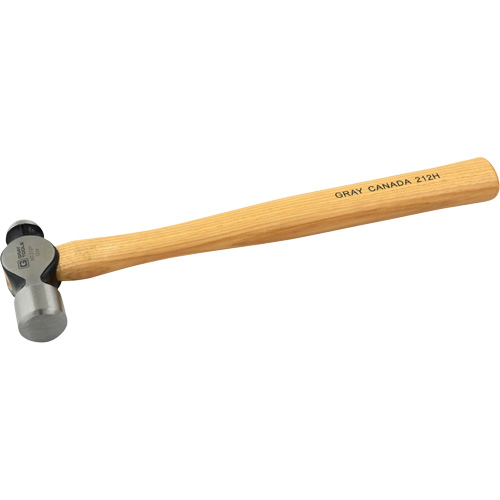 Ball Pein Hammer, 12 oz. Head Weight, Plain Face, Wood Handle Action Paper