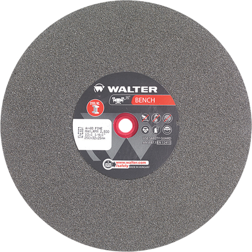 Bench Grinding Wheel, 10" x 1-1/4", 1" Arbor, 1 Action Paper