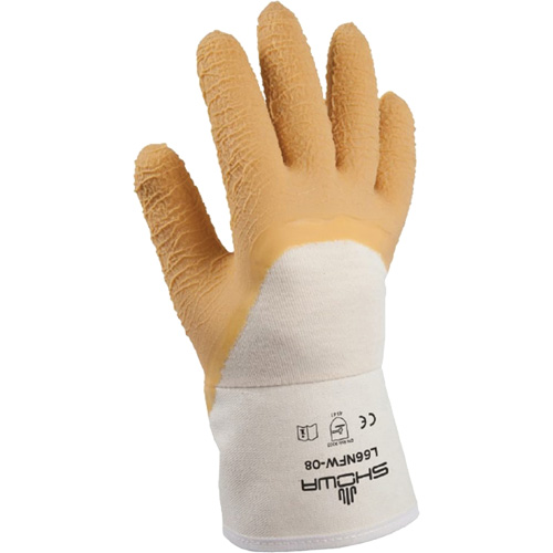 L66NFW General-Purpose Gloves, 8/Small, Rubber Latex Coating, Cotton Shell Action Paper