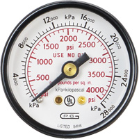 Manom&egrave;tres,  1-1/2", 0 - 4000 psi, Fixation arri&egrave;re, Analogique Action Paper
