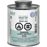 PVC Cement, 0.250 lbs, Brush-Top Can, Grey Action Paper