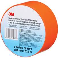 Ruban en vinyle pour travaux g&eacute;n&eacute;raux 764, 50,8 mm (2") la x 32,9 m (108') lo, 5 mils, Orange Action Paper