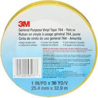 Ruban en vinyle pour travaux g&eacute;n&eacute;raux 764, 25,4 mm (1") la x 32,9 m (108') lo, 5 mils, Jaune Action Paper