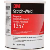 Neoprene High-Performance Contact Adhesive, Can, 32 fl. oz., Grey Action Paper
