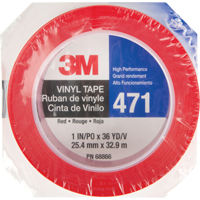 Ruban en vinyle 471, 25,4 mm (1") la x 32,9 m (108') lo, 5,3 mils, Rouge Action Paper