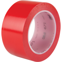 471 Vinyl Tape, 50.8 mm (2") W x 32.9 m (108') L, 5.3 mils, Red Action Paper
