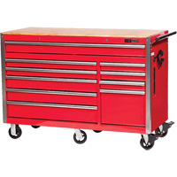 PRC5610 Armoire &agrave; rouleaux s&eacute;rie Pro, 10 tiroirs, 55-9/10" la x 24-1/10" p x 39-7/10" h, Rouge Action Paper