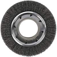 Crimped Wire Wheel Brush - Medium Face, 4-1/4" Dia., 0.012 Fill, 2" Arbor Action Paper