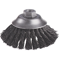Knot Wire Cup Brushes - Flared Cup Brush, 6" Dia., 0.02" Fill, 5/8"-11 Arbor, Steel Action Paper