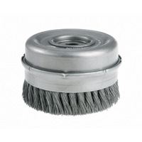 Knot Wire Cup Brushes with Bridle - Heavy-Duty, 4" Dia. x 5/8"-11 Arbor Action Paper