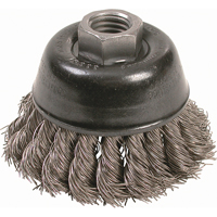 Knot Wire Cup Brushes - High Speed Small Grinder, 2-3/4" Dia. x 5/8"-11 Arbor Action Paper