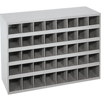 Steel Storage Bin Cabinet, 33-3/4" W x 12" D x 23-7/8" H, Grey Action Paper
