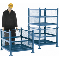 Open Mesh Containers, 2 Drop Gates, 2500 lbs. Capacity, 34.5" W x 40.5" D x 32.25" H Action Paper
