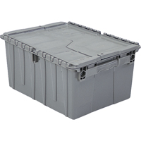 Contenants de distribution Flipak en plastique poly&eacute;thyl&egrave;ne (PE), 11,8" x 9,8" x 7,7", Gris Action Paper