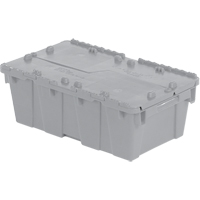 Flipak&reg; Polyethylene Plastic (PE) Distribution Containers, 19.7" x 11.8" x 7.3", Grey Action Paper
