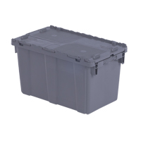 Flipak&reg; Polyethylene Plastic (PE) Distribution Containers, 22.3" x 13" x 12.8", Grey Action Paper