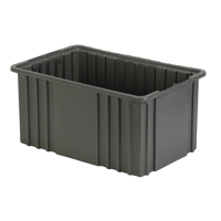 Divider Box, Polyethylene, 15.5" W x 9.9" D x 8" H, Grey Action Paper