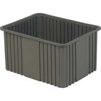 Divider Box, Polyethylene, 20.9" W x 15.9" D x 12" H, Grey Action Paper