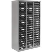 KPC-300 Parts Cabinet, Galvanized Steel, 60 Drawers, 21-3/10" x 10-2/5" x 36-9/10", Grey Action Paper