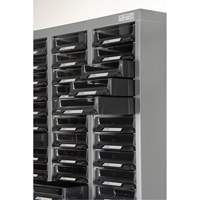 KPC-300 Parts Cabinet, Galvanized Steel, 60 Drawers, 21-3/10" x 10-2/5" x 36-9/10", Grey Action Paper