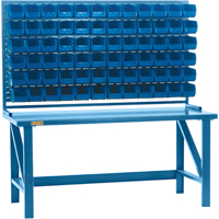 Louvered Rack with Bins, 36 Bins, 72" W x 15" D x 40" H Action Paper