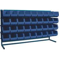 Louvered Rack with Bins, 36 Bins, 72" W x 15" D x 40" H Action Paper