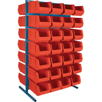Double-Sided Stationary Bin Rack, 36" W x 24" D x 61" H, 56 Bins Action Paper
