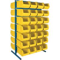 Double-Sided Stationary Bin Rack, 36" W x 24" D x 61" H, 56 Bins Action Paper