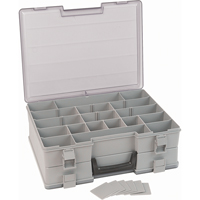 Compartment Case, Plastic, 48 Slots, 15-1/2" W x 11-3/4" D x 5" H, Grey Action Paper