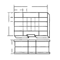Compartment Case, Plastic, 48 Slots, 15-1/2" W x 11-3/4" D x 5" H, Grey Action Paper