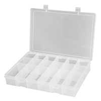 Compact Polypropylene Compartment Cases, 11" W x 6-3/4" D x 1-3/4" H, 18 Compartments Action Paper