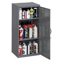 Utility Cabinet, Steel, 2 Shelves, 30" H x 13-3/4" W x 12-3/4" D, Grey Action Paper