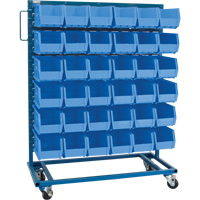 Single-Sided Mobile Bin Rack, Single-sided, 36 bins, 36" W x 16" D x 46-1/2" H Action Paper