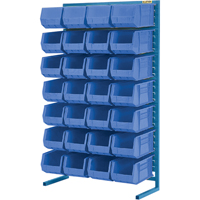 Single-Sided Stationary Bin Rack, 36" W x 12" D x 61" H, 28 Bins Action Paper