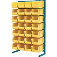 Single-Sided Stationary Bin Rack, 36" W x 12" D x 61" H, 28 Bins Action Paper