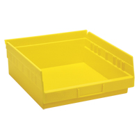 Bacs de rangement pour tablettes, 11-1/8" la x 4" H x 11-5/8" p, Jaune, Capacit&eacute; 30 lb Action Paper
