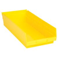 Bacs de rangement pour tablettes, 8-3/8" la x 4" H x 17-7/8" p, Jaune, Capacit&eacute; 40 lb Action Paper