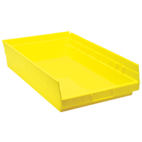 Bacs de rangement pour tablettes, 11-1/8" la x 4" H x 17-7/8" p, Jaune, Capacit&eacute; 40 lb Action Paper