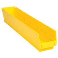 Bacs de rangement pour tablettes, 4-1/8" la x 4" H x 23-5/8" p, Jaune, Capacit&eacute; 50 lb Action Paper