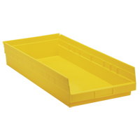 Bacs de rangement pour tablettes, 11-1/8" la x 4" H x 23-5/8" p, Jaune, Capacit&eacute; 50 lb Action Paper