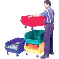 Mobile Giant Stacking Bin, 11-7/8" H x 18-3/8" W x 29" D, 150 lbs. Capacity, Red Action Paper
