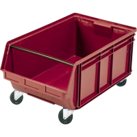 Mobile Giant Stacking Bin, 11-7/8" H x 18-3/8" W x 29" D, 150 lbs. Capacity, Red Action Paper