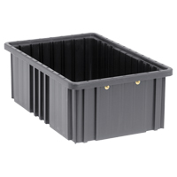 Conductive Dividable Grid Containers, Polypropylene, 10-7/8" W x 16-1/2" D x 6" H, Black Action Paper