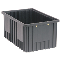 Conductive Dividable Grid Containers, Polypropylene, 10-7/8" W x 16-1/2" D x 8" H, Black Action Paper