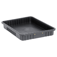 Conductive Dividable Grid Containers, Polypropylene, 17-1/2" W x 22-1/2" D x 3" H, Black Action Paper