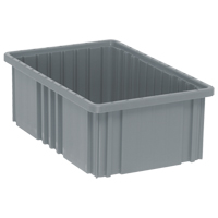 Contenants Divider Box, Plastique, 16,5" la x 10,9" p x 6" h, Gris Action Paper