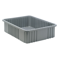 Contenants Divider Box, Plastique, 22,5" la x 17,5" p x 6" h, Gris Action Paper