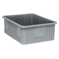 Contenants Divider Box, Plastique, 22,5" la x 17,5" p x 8" h, Gris Action Paper