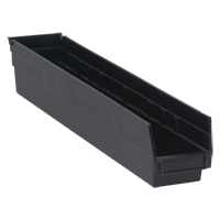 Bac pour &eacute;tag&egrave;re &eacute;conomique, 4-1/8" la, 4" h x 23-5/8" p, Noir Action Paper