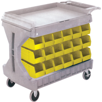 Pro Cart With Yellow Bins, Double-sided, 36 bins, 45-5/18" W x 24" D x 34-3/4" H Action Paper